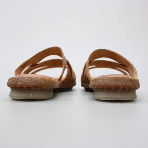 Born Ladies 6 Tepati Brown /Rust Leather Slides Mules Slip-on Open-toe Sandals - Picture 3 of 12